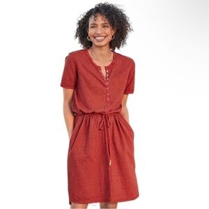 Sundance MIDI Dress Red, With Thin Black Stripes